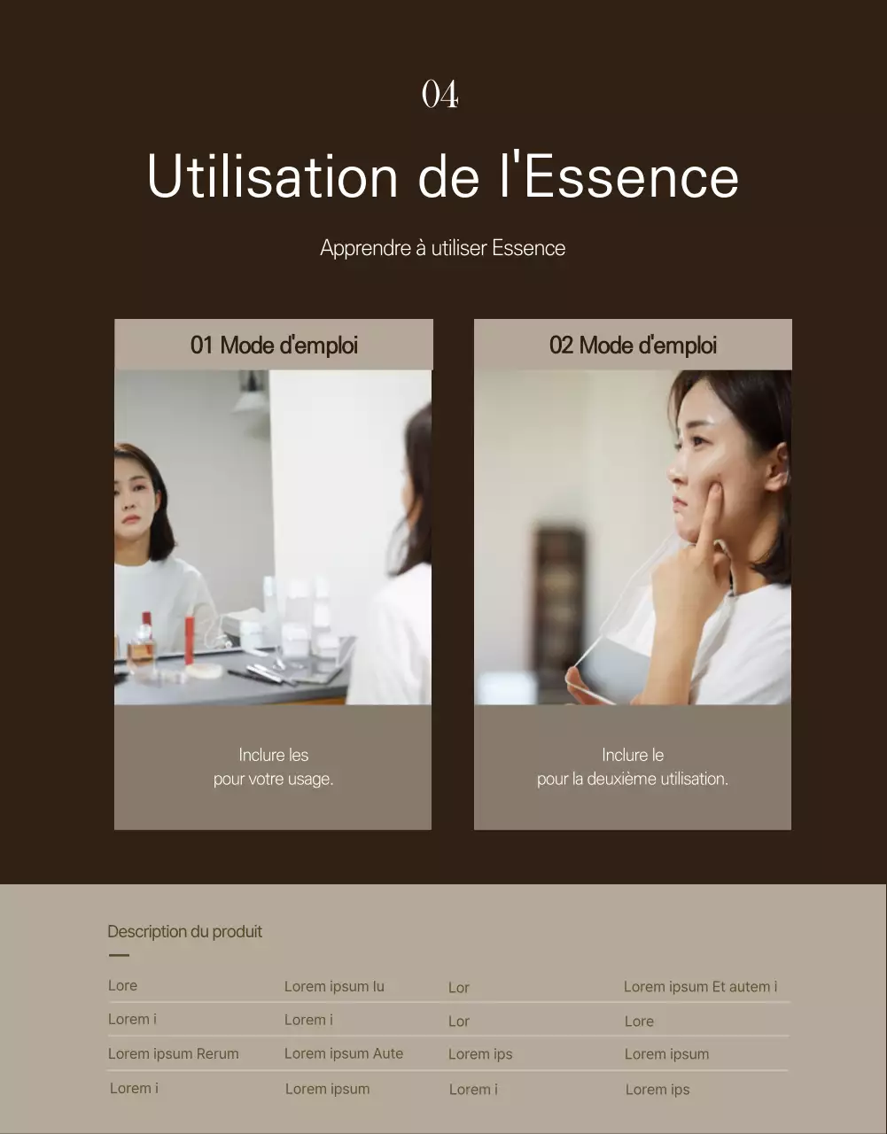 Promouvoir le concept de cosmétiques de luxe brun foncé