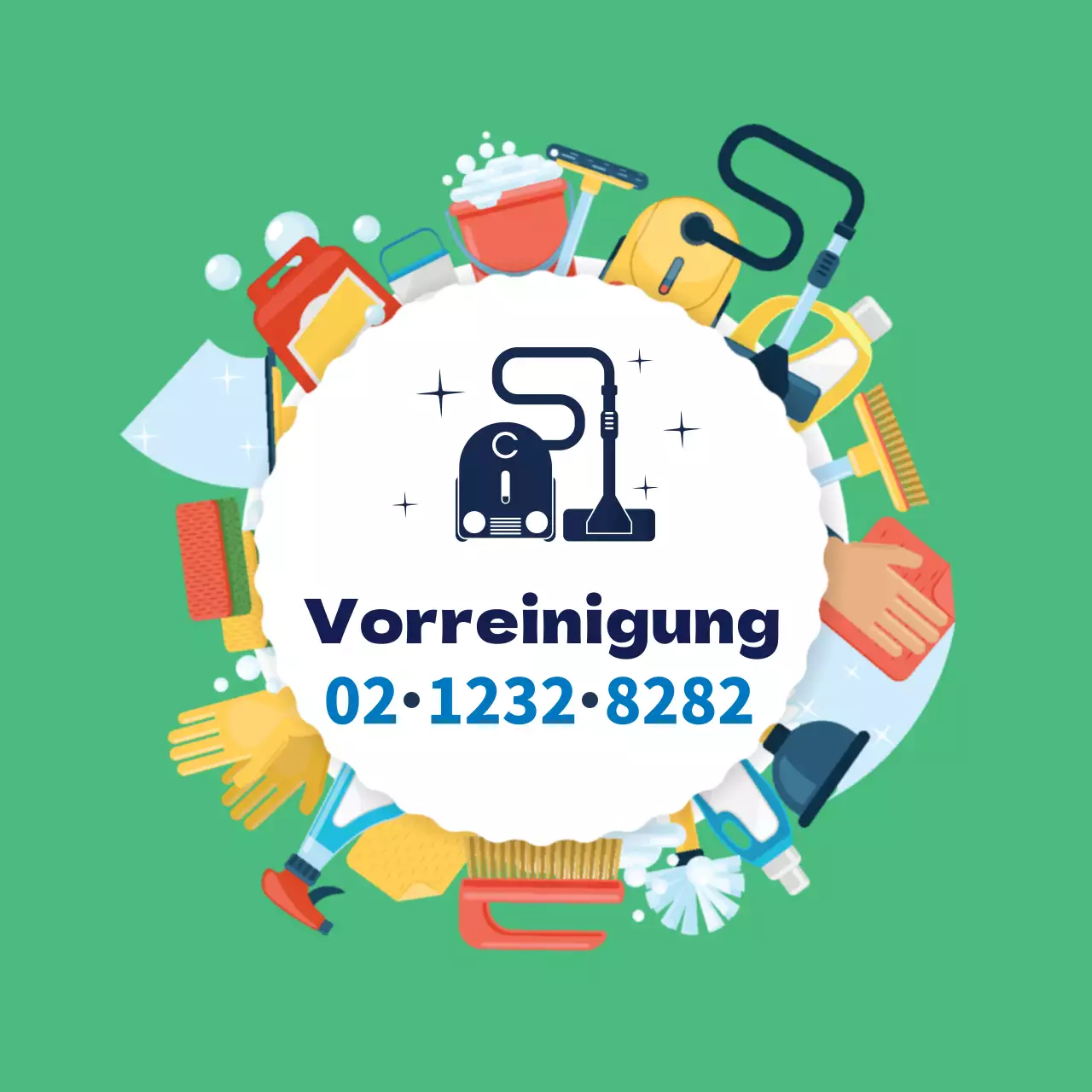 Grüne Illustration niedlich Reinigungsservice Reinigung Förderung