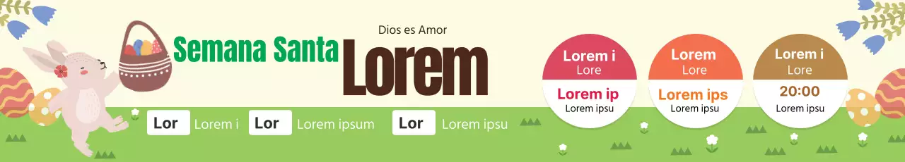 Ilustración verde Bonita promoción de Pascua en la iglesia