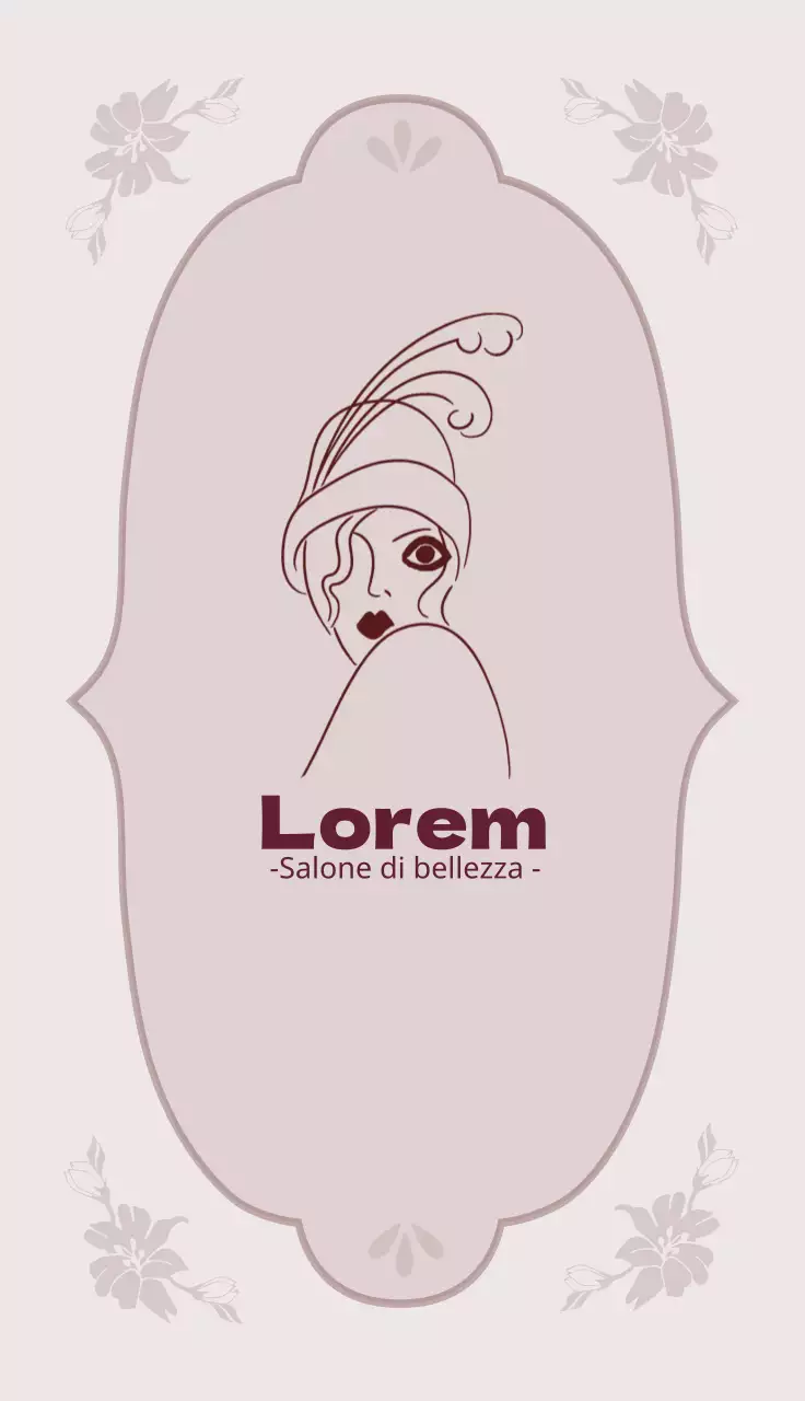 Rosa viola illustrazione parrucchiere bellezza biglietto da visita