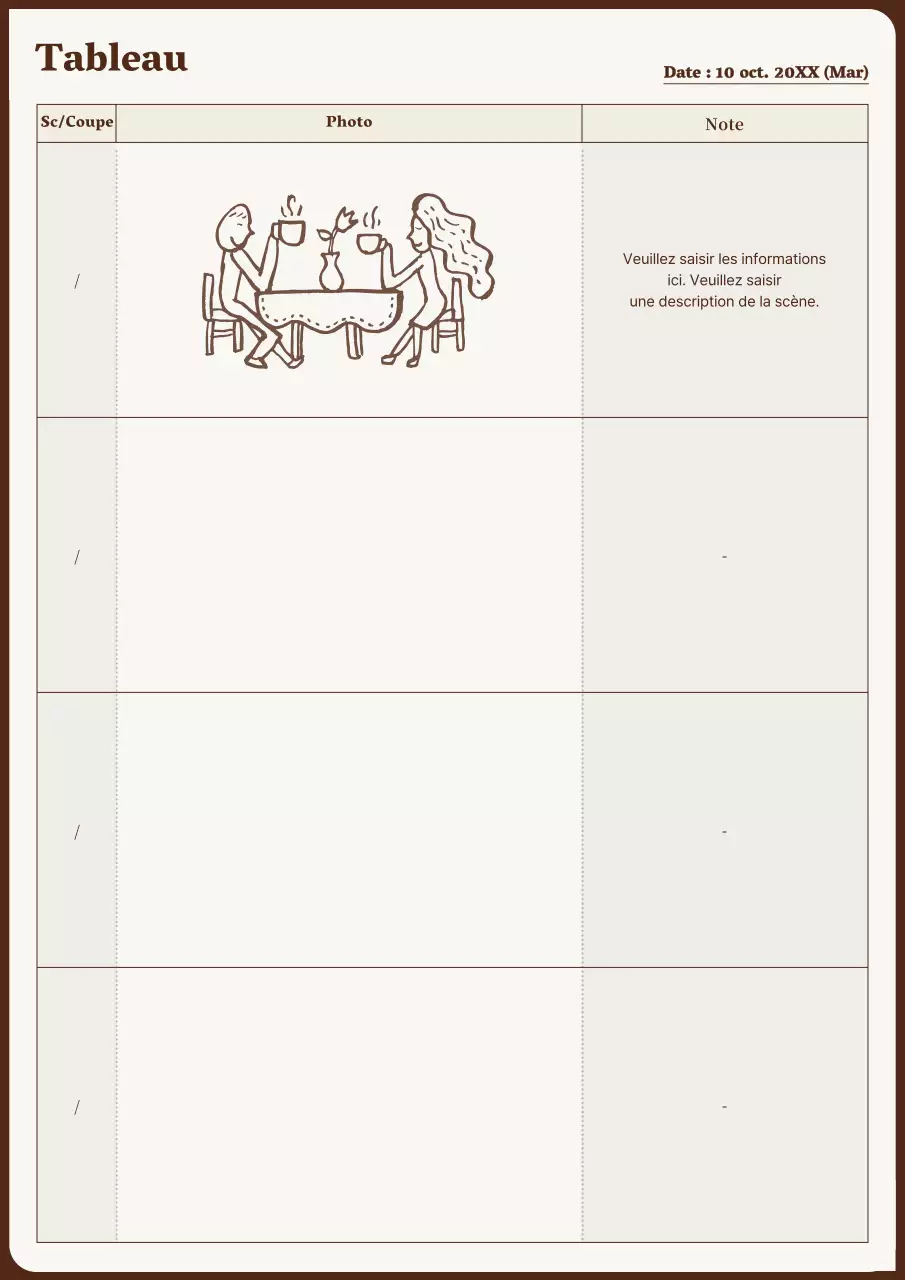 Planche à dessin jaune et marron