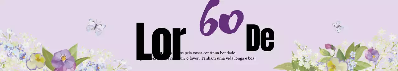 As letras ilustradas em roxo realçam uma festa oriental de boas-vindas ao lar