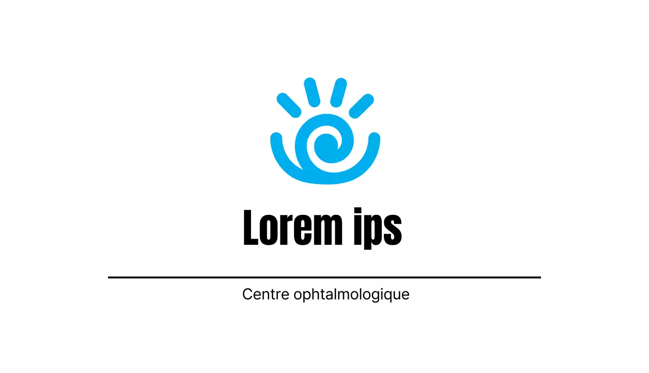 illustration bleue logo simple hôpital ophtalmologie