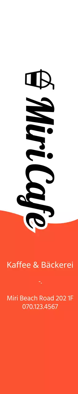 Werbung für ein Café und eine Bäckerei mit einem einfachen Konzept in Orange und Schwarz