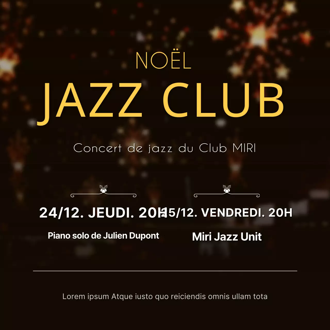 Carrés de Noël en noir pour les médias sociaux