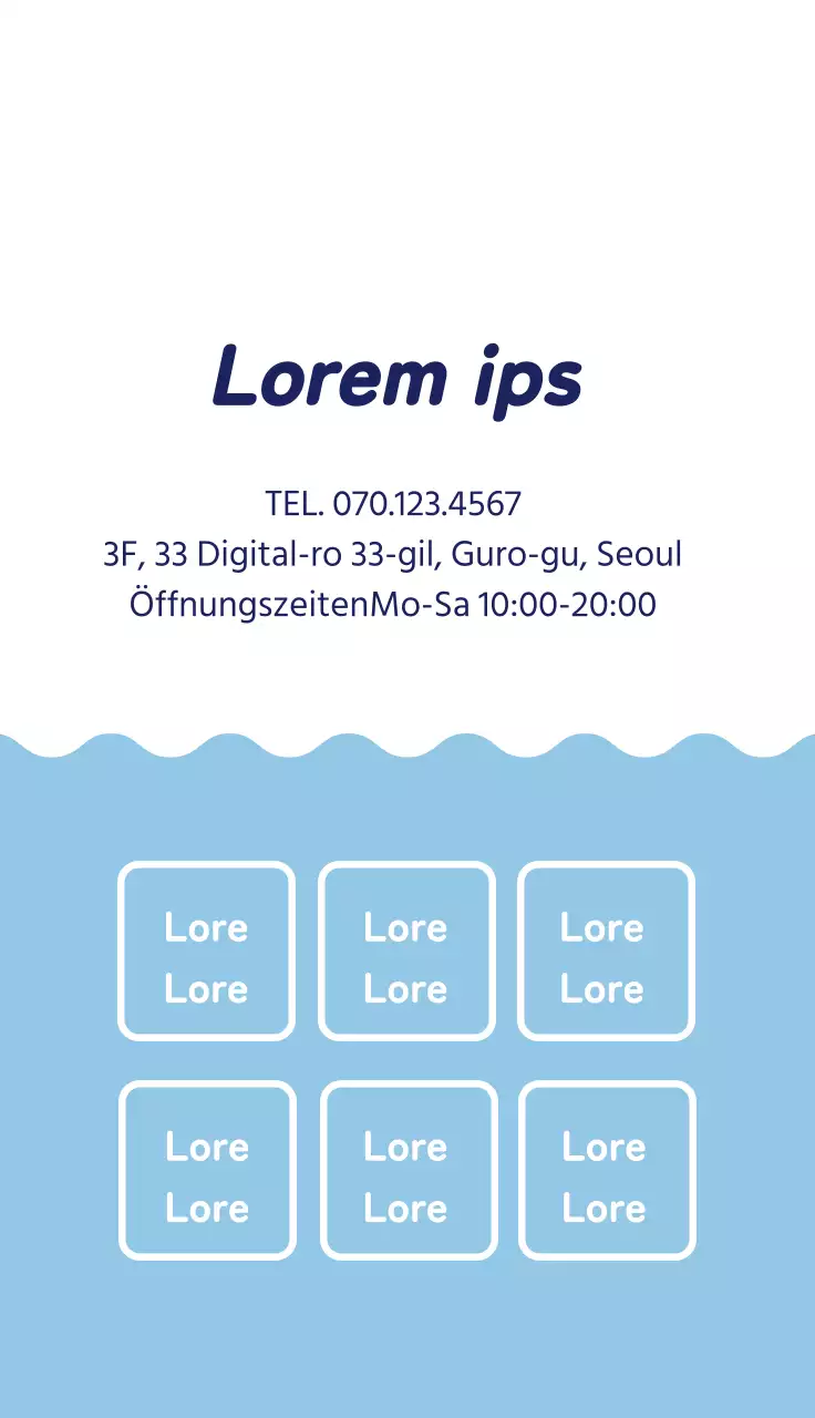 Blaue Illustration wirbt für einen sauberen Waschsalon