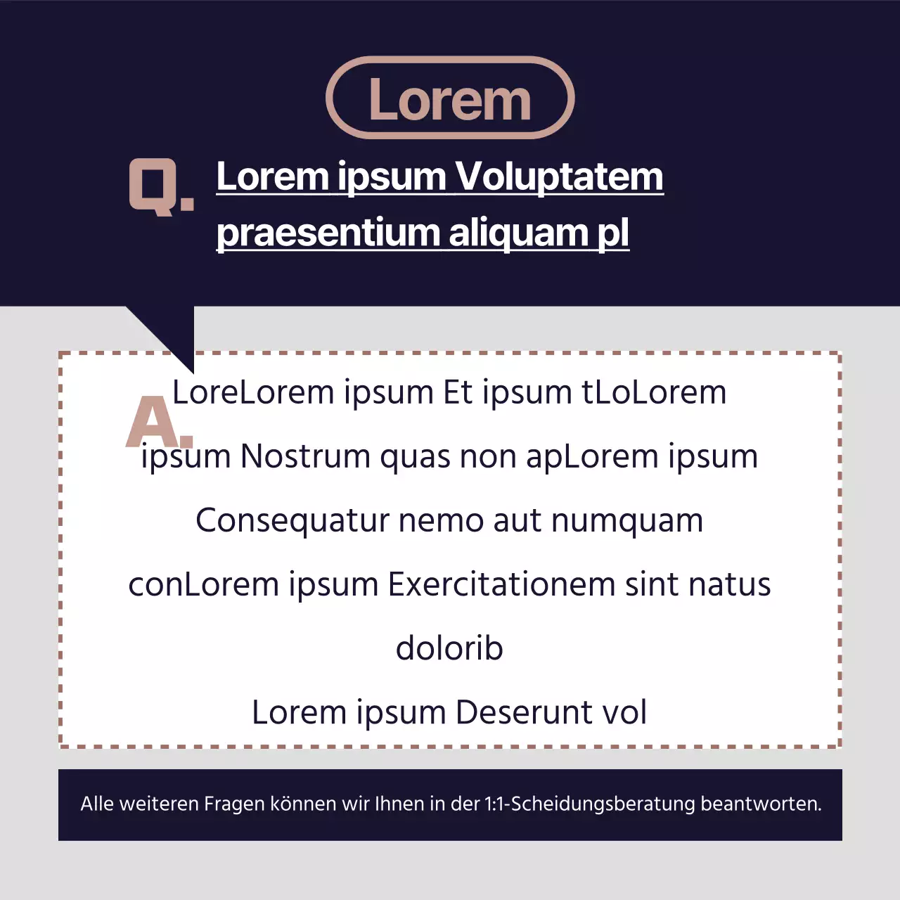 Einfache Rechtsberatung in Marineblau und Kastanienbraun und Gold