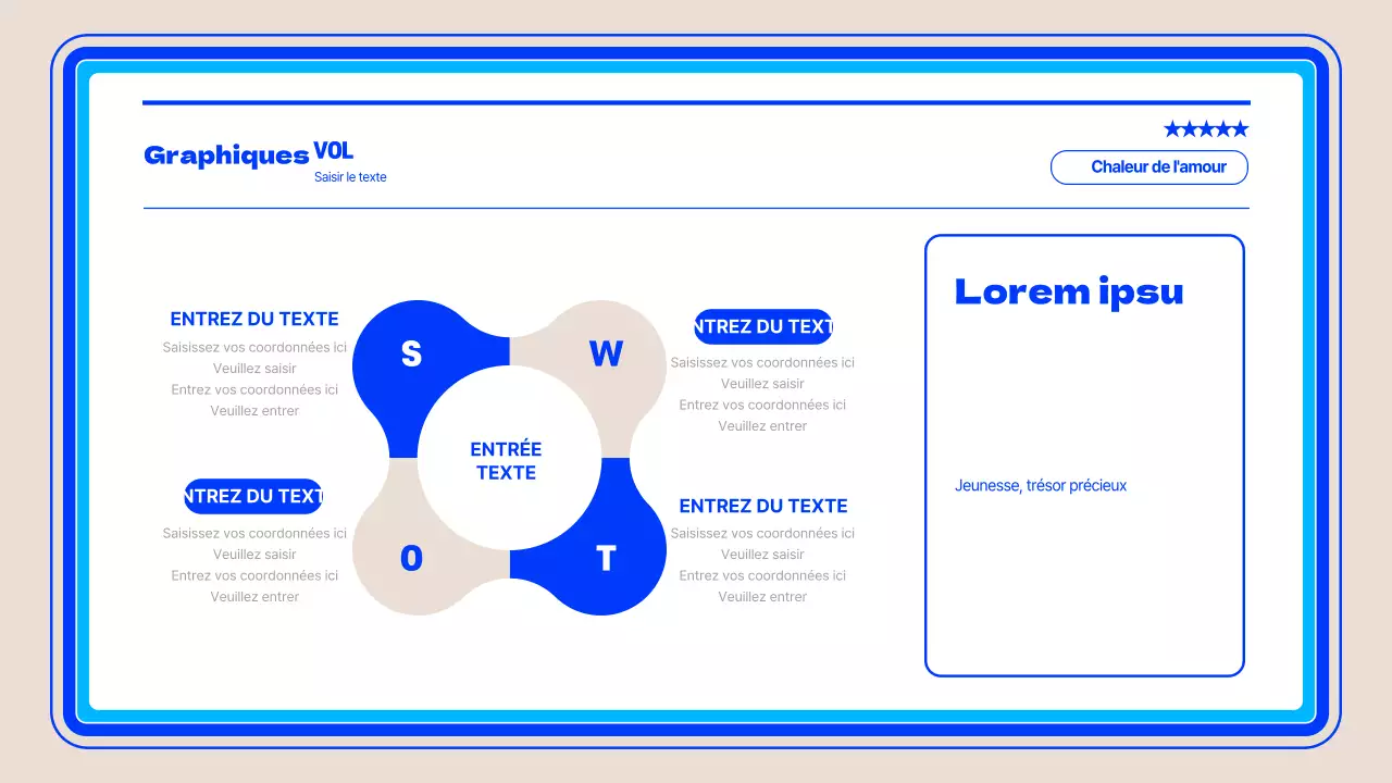 Infographie SWOT simple en bleu