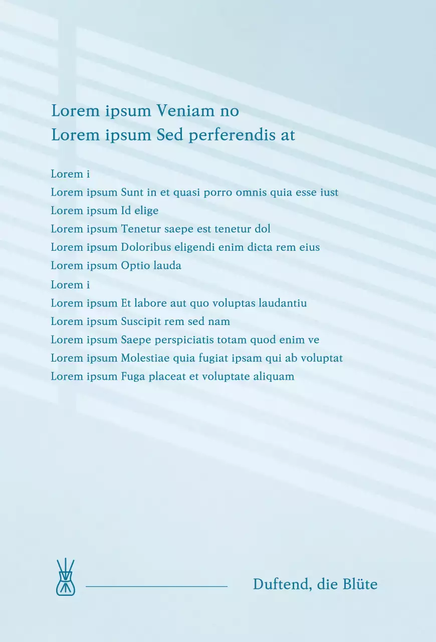 Schlanker Diffusor in Hellblau Markenrichtlinien Dokumentation Design