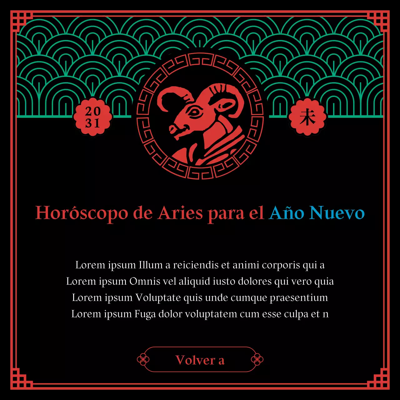 Un concepto chamánico negro y pentagonal del horóscopo zodiacal de Año Nuevo