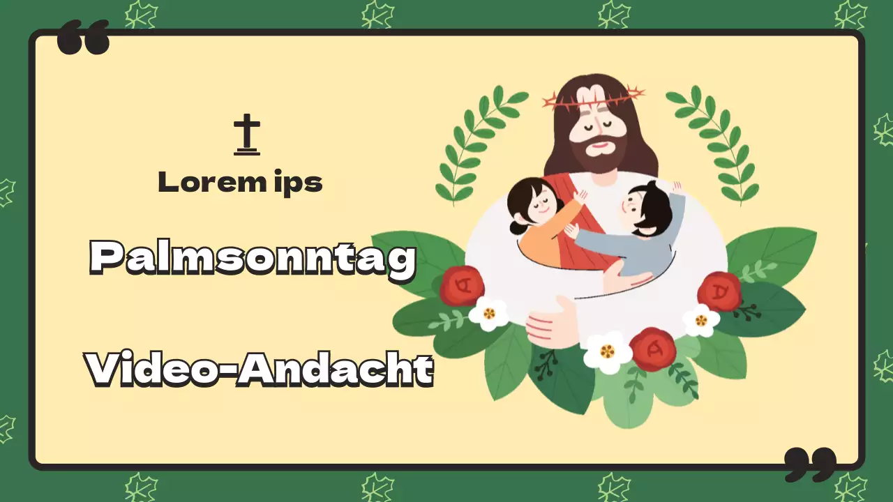 Online-Palmsonntagsgottesdienst für Kinder in grün und süß