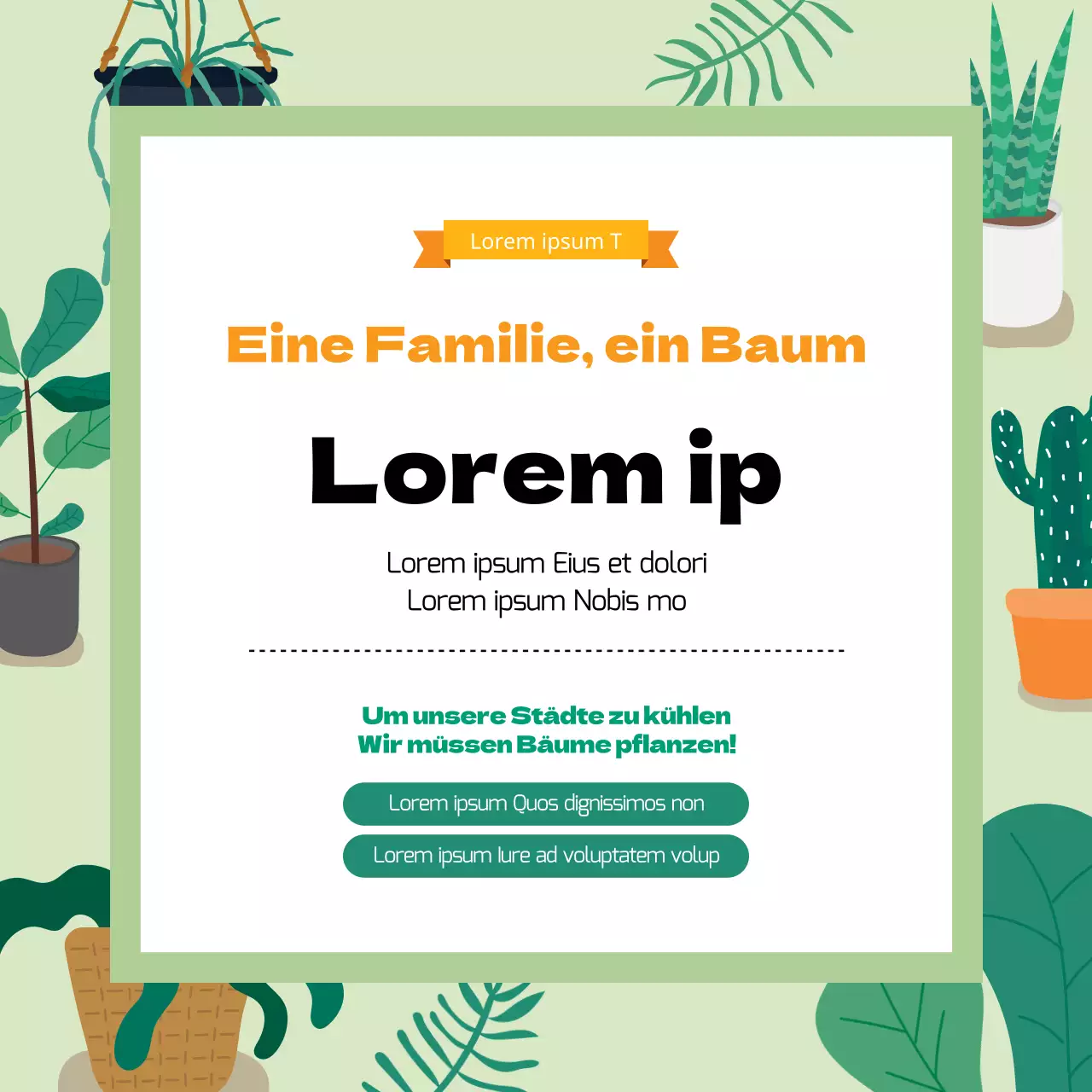 Grüne Illustration Niedliche Arbor Day Promotion