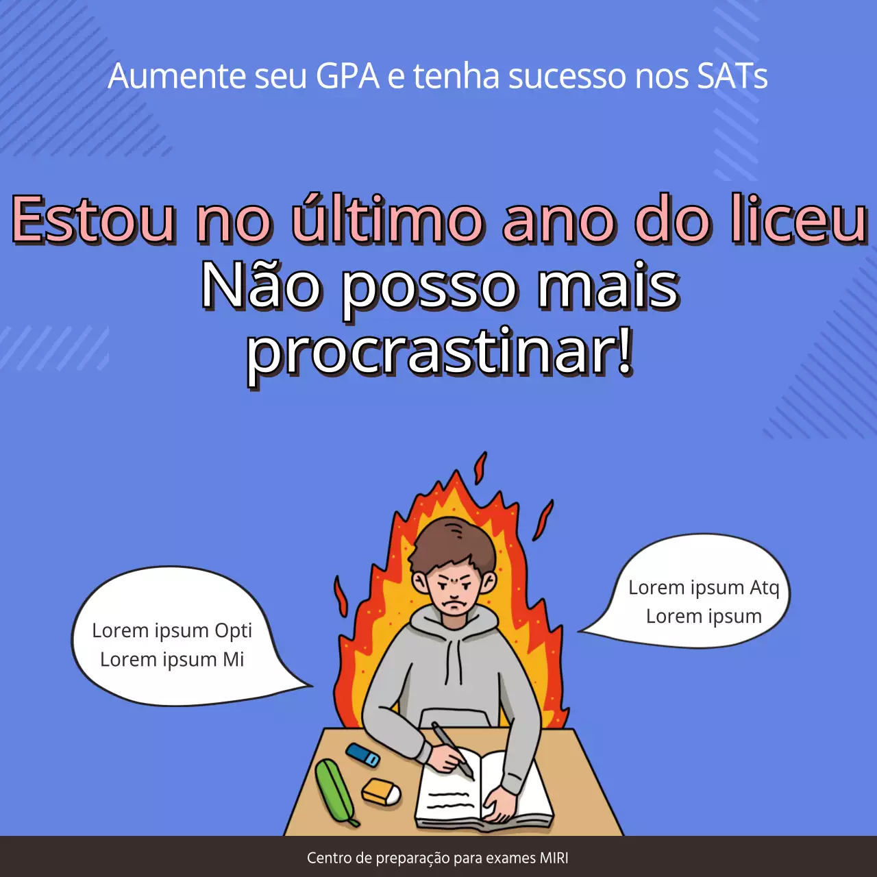 Ilustração azul Chaves para as disciplinas da Fase Principal 3TIPS