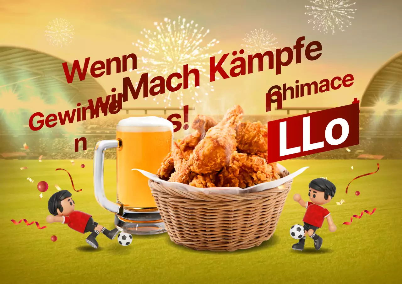 World Cup Chimacet Thema mit gelb-roten bunten Hintergrund und 3D-Illustration Konzept