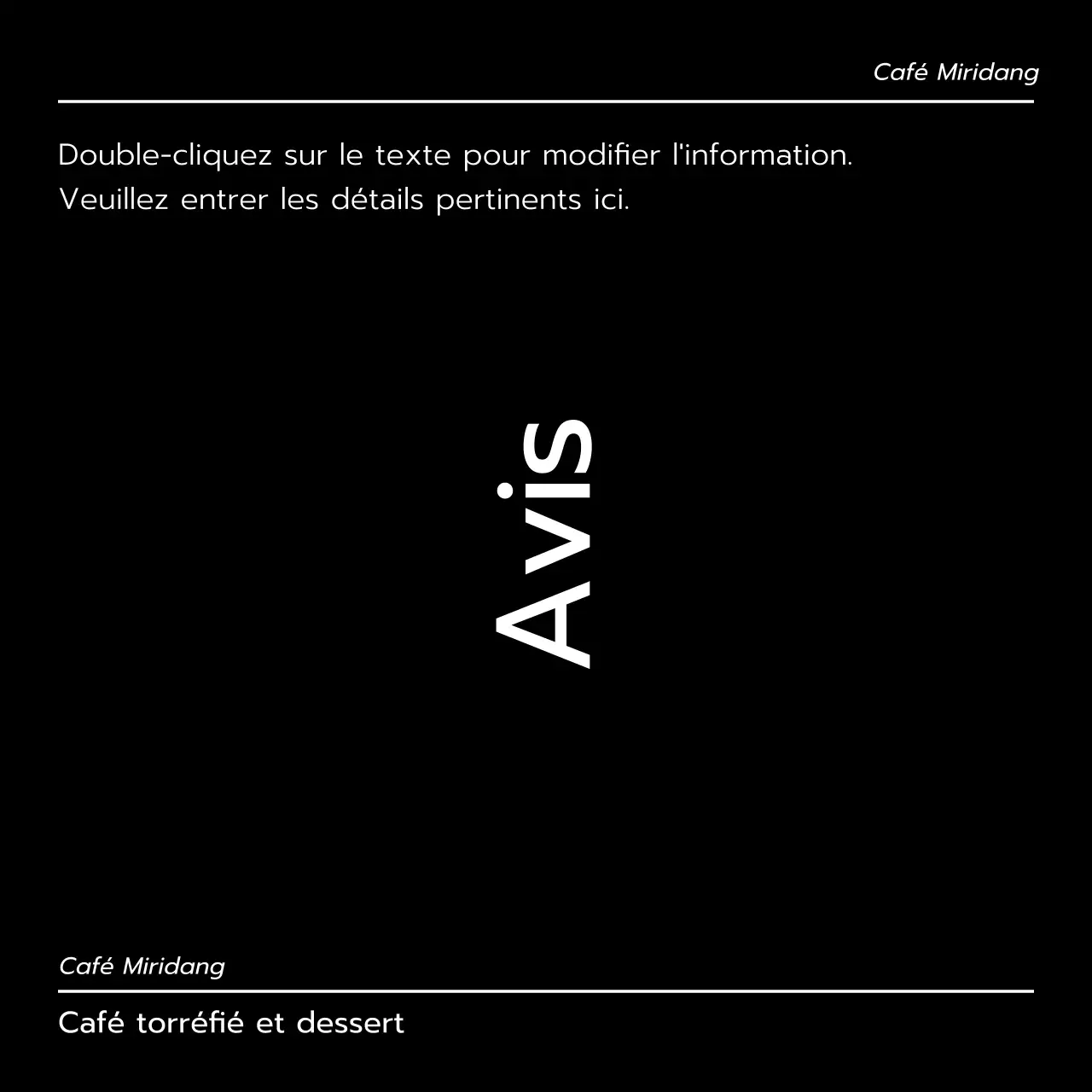 Pack d'offres groupées pour un café minimaliste en noir et blanc