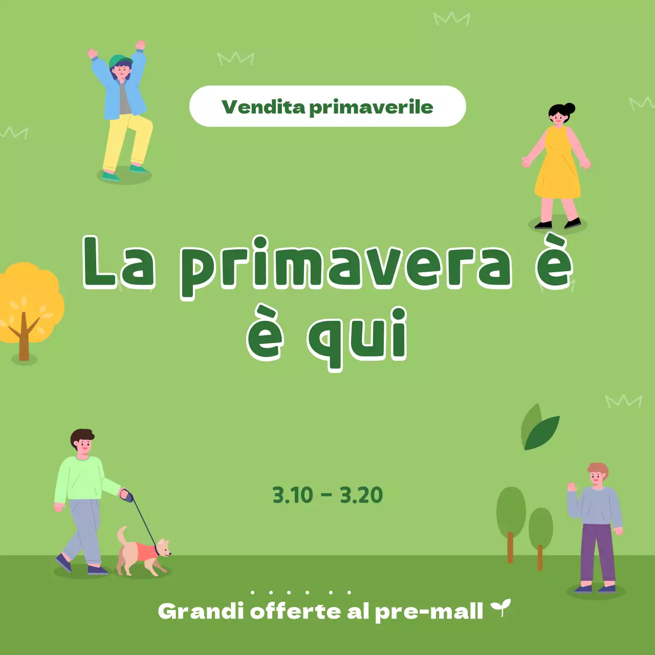 Evento di sconto illustrato della primavera verde