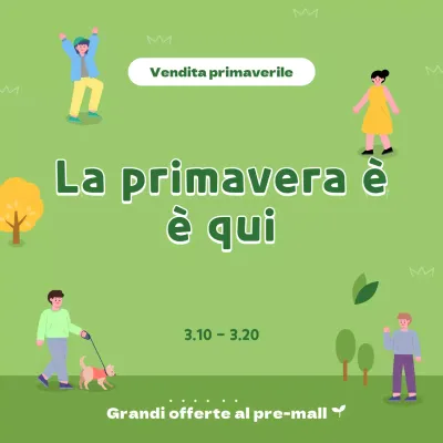 Evento di sconto illustrato della primavera verde