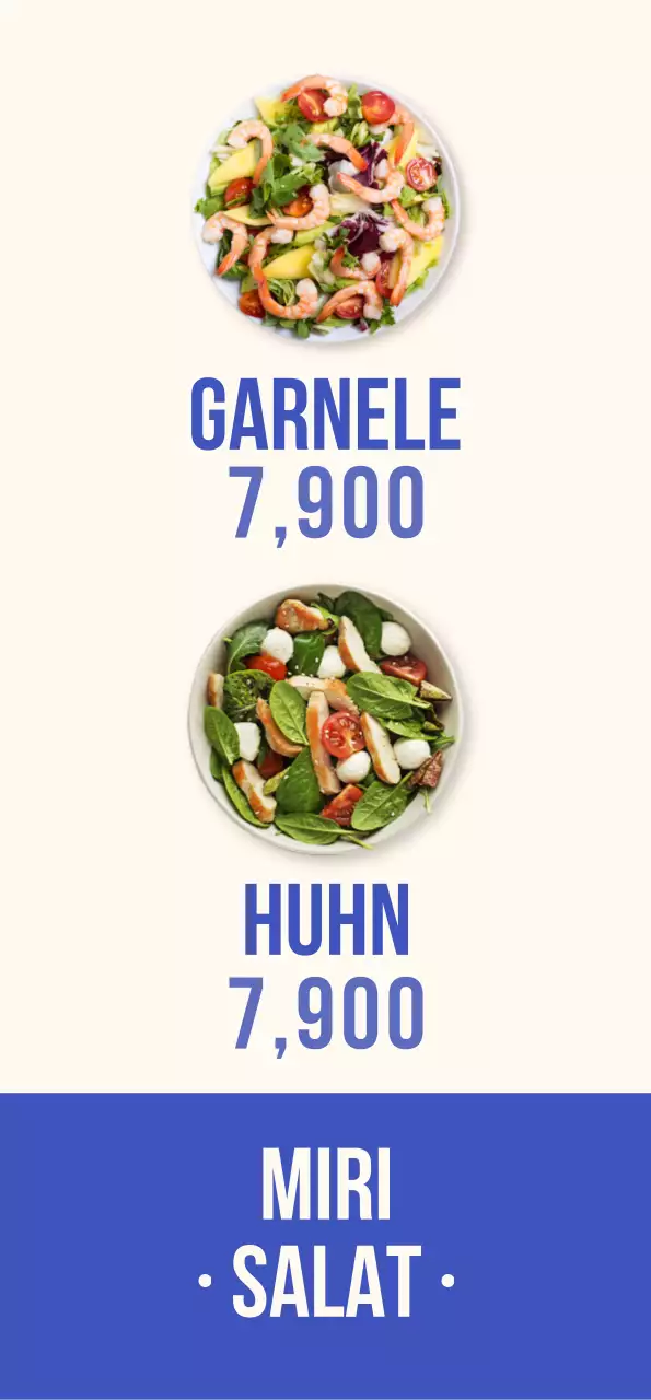 Ein kühles und erfrischendes Salatbanner mit blauen Akzenten