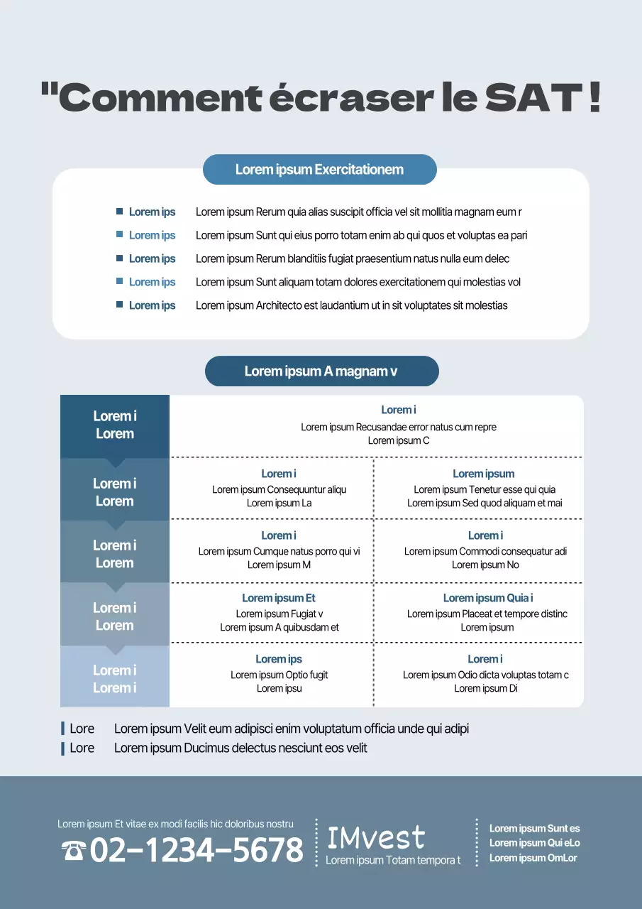 Promouvoir les conférences spéciales de votre école avec une table bleue soignée