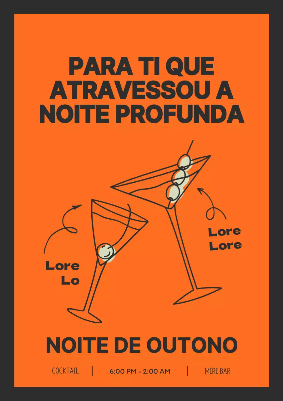 Promova o seu bar outonal com carácter laranja e preto