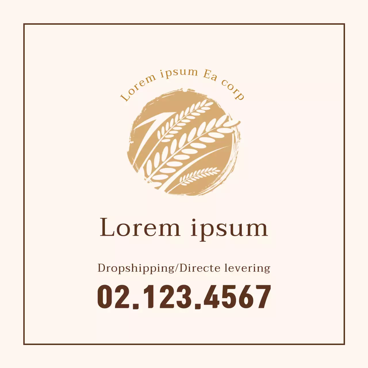 Bruine illustratie nette biologische rijstboerderij