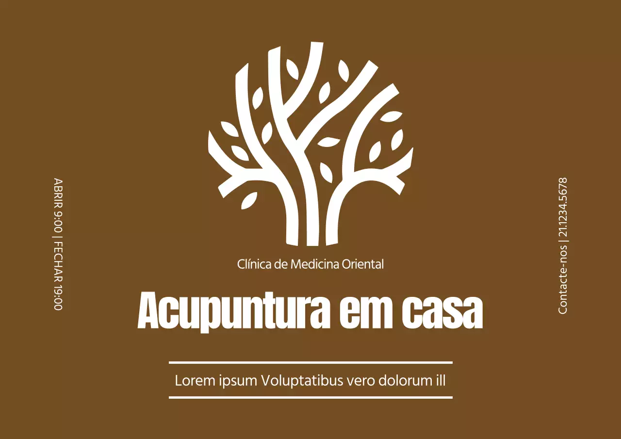 Estilo simples em castanho e branco para promover a sinalização do logótipo da sua clínica