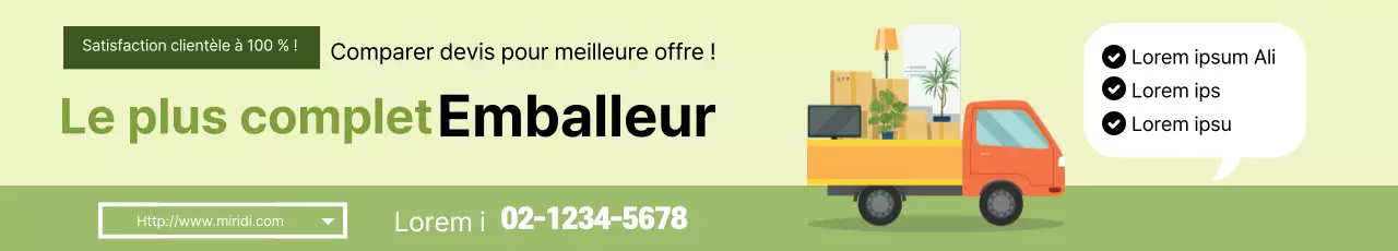 Illustration verte L'emballage soigné favorise le déménagement