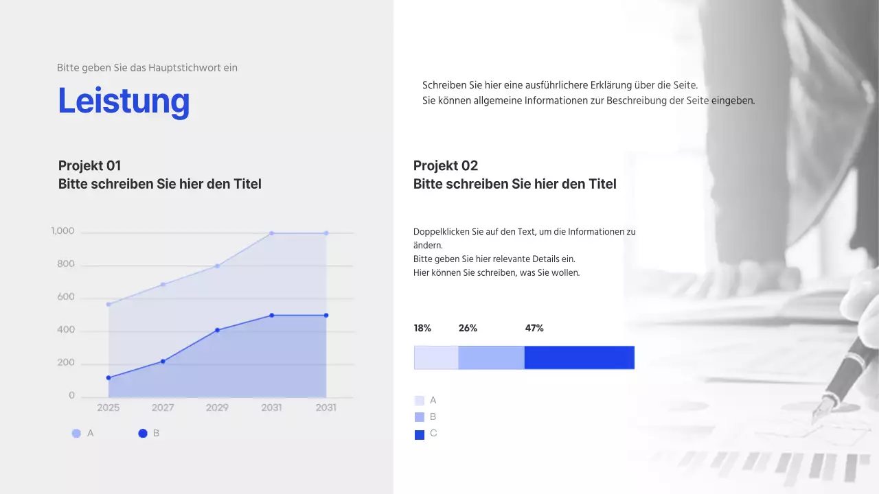 Firmenprofil eines IT-Unternehmens in Blau (Präsentation)
