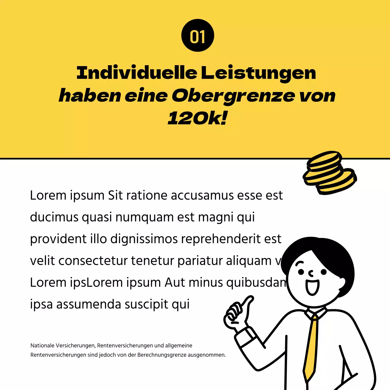 Klare, gelbe Illustrationen zeigen Steuerspartipps für Rentner