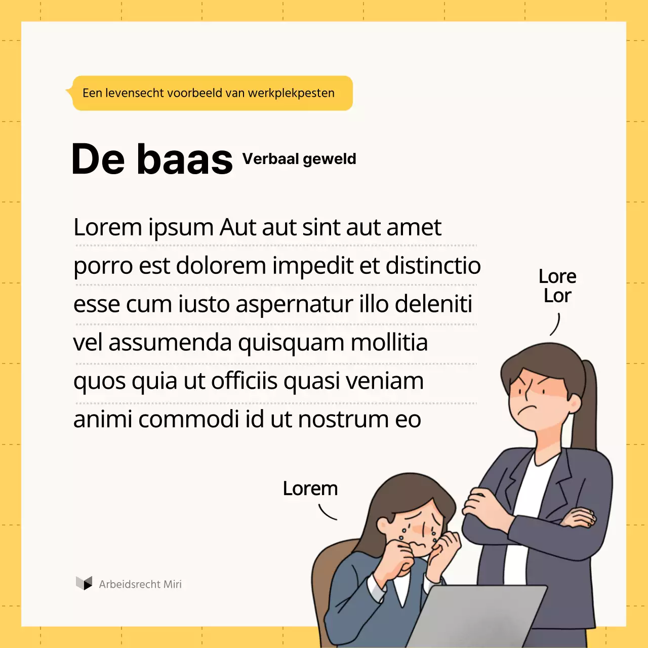 Gele en witte minimalistische arbeidsrechtelijke adviesgids