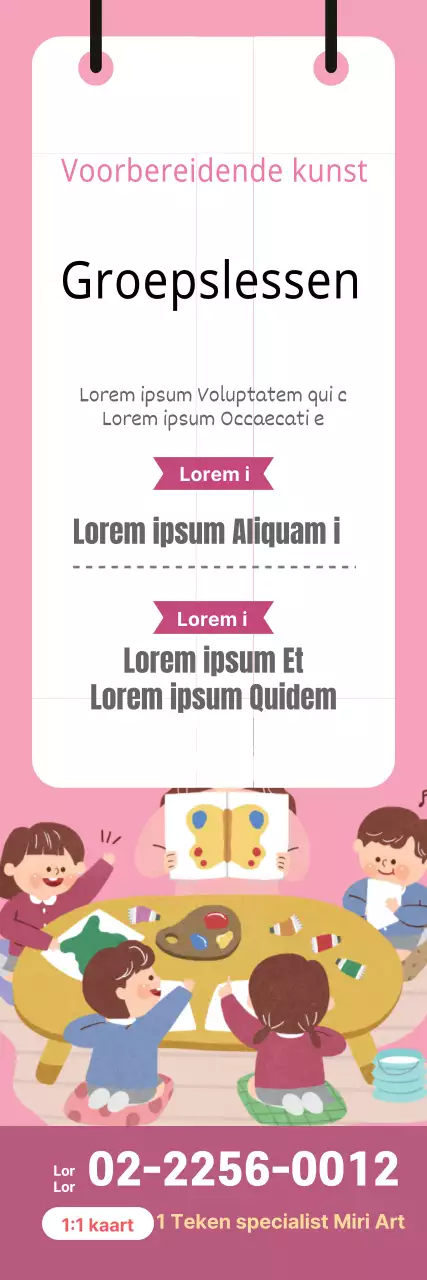 Roze illustratie schattige kunst school promotie