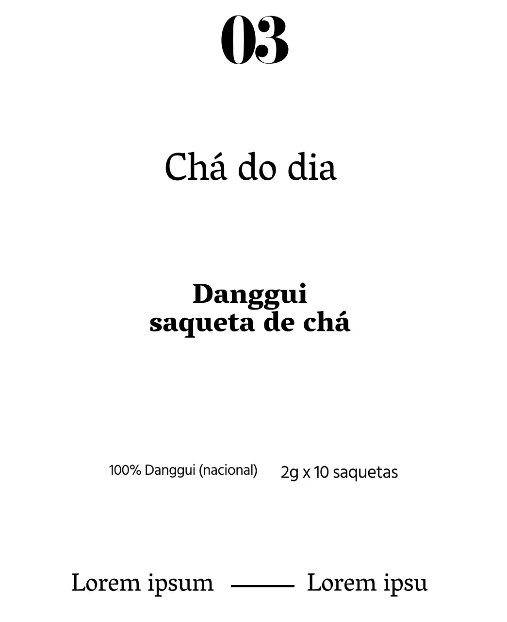 Saquetas de chá danggui tradicional sentimental