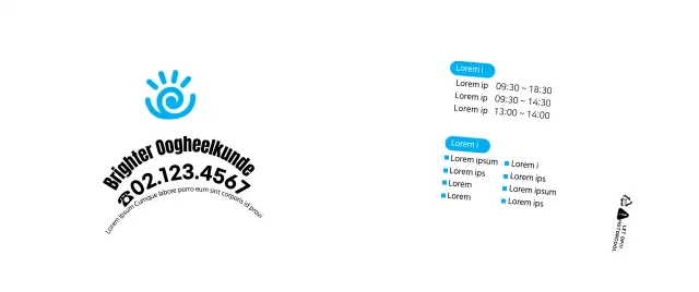 Strakke stijl in zwart en blauw voor het introduceren en promoten van je praktijk