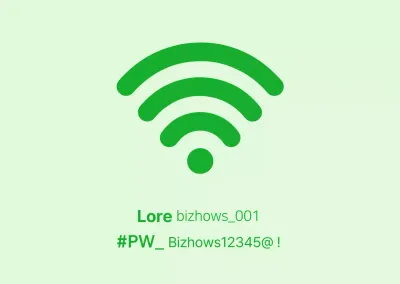 Concept simple Informations Wi-Fi en chartreuse et en vert