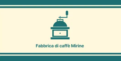 Balsa da caffè con linea turchese raffigurante un macinino da caffè
