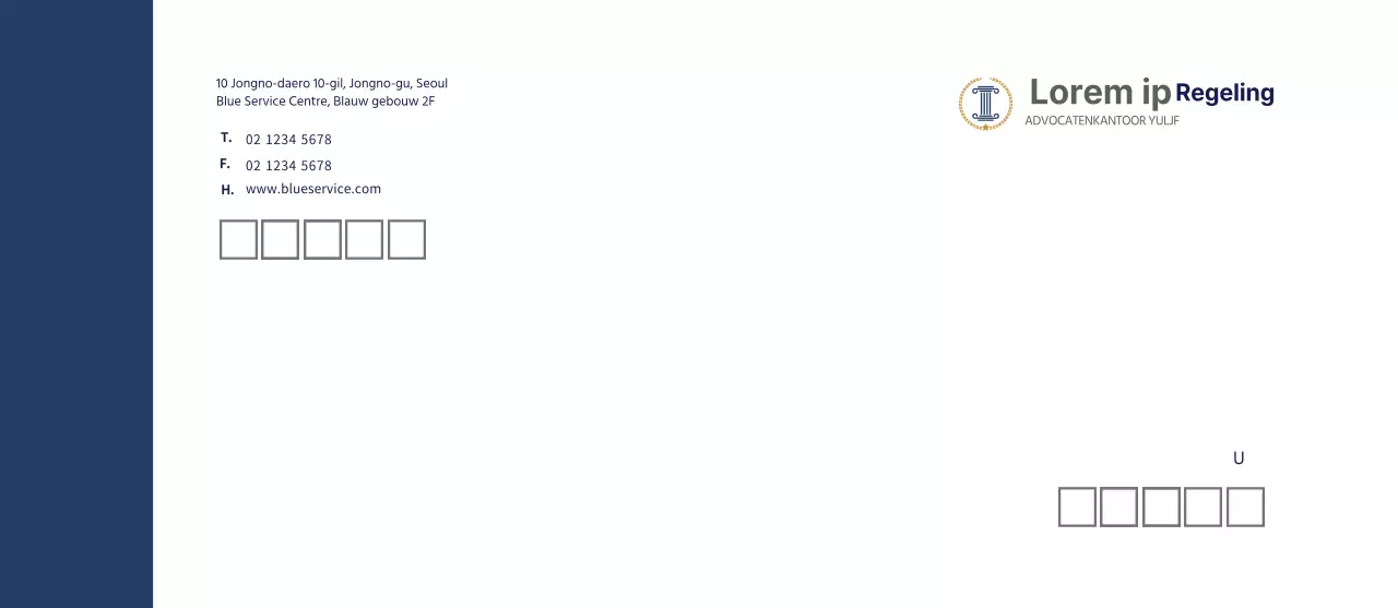 Marineblauw modern advocatenkantoor