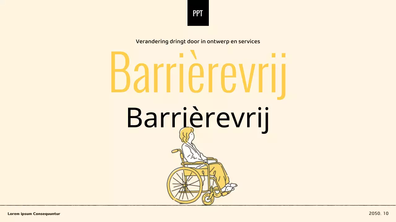 Gele minimalistische barrièrevrije designpresentatie