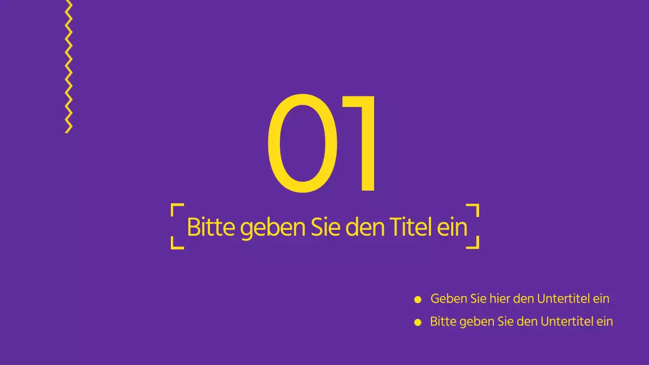 Eine starke, klare Präsentation in Gelb und Lila