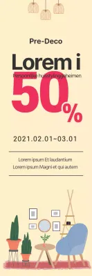 Oranje Illustratie Schone interieurs Promoot een verkoopevenement