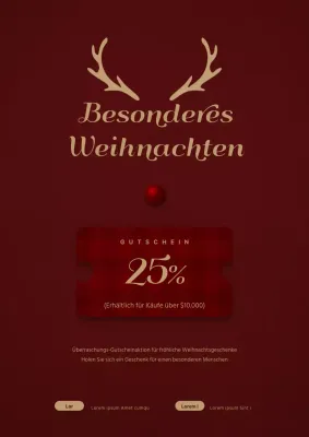 Schlicht und edel mit einer weinfarbenen Rudolph-Illustration zur Bewerbung einer besonderen Weihnachtsveranstaltung