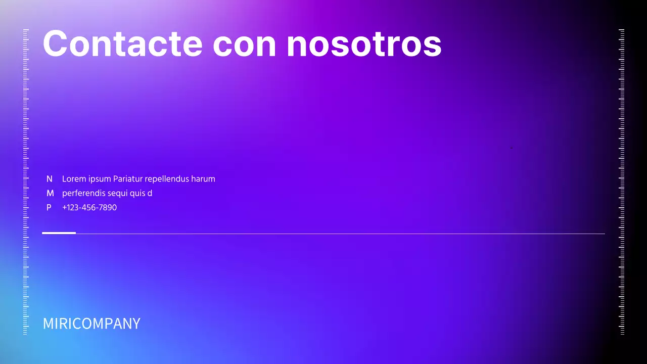 Presentación IR con gradiente negro, azul y rojo concepto de negocio