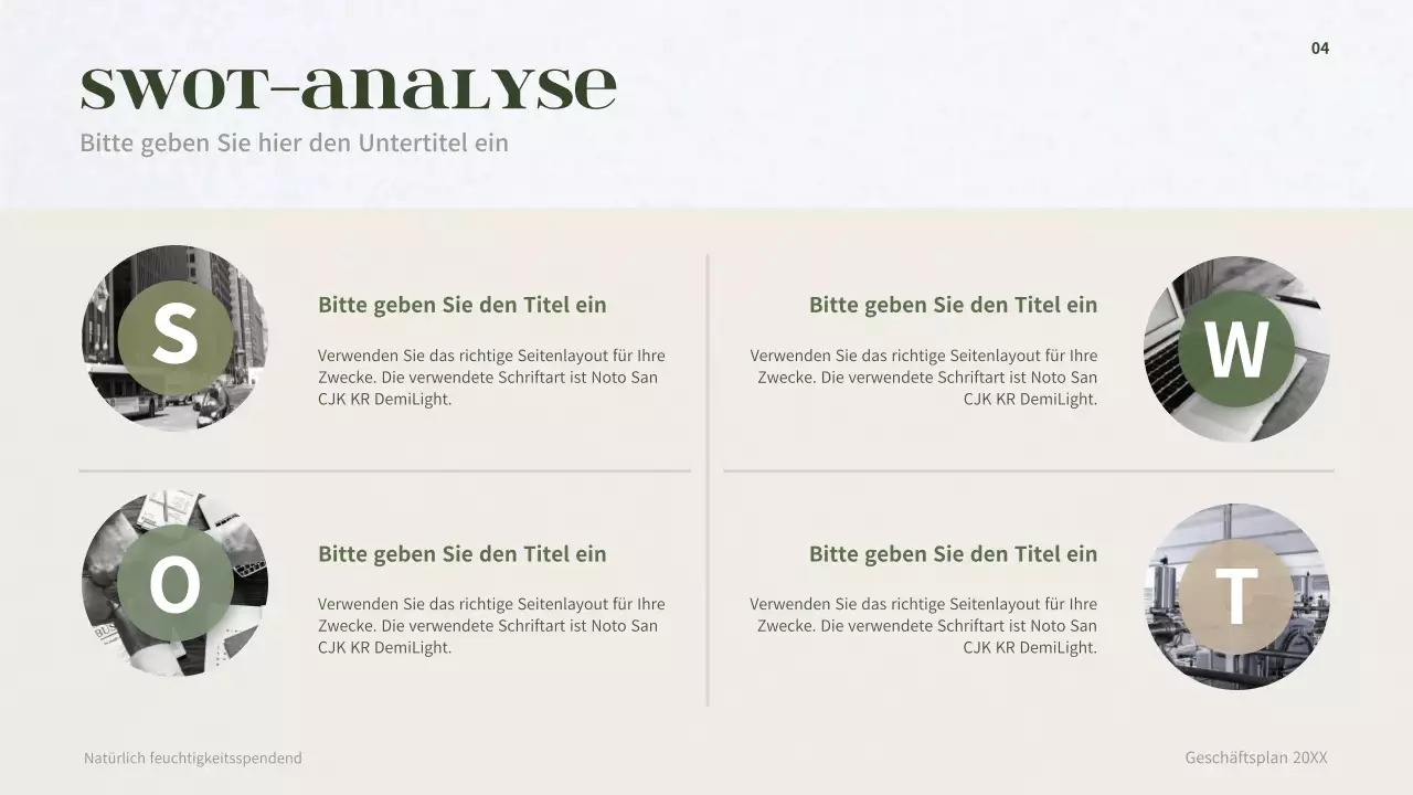 Geschäftsplan für ein dunkelgrünes Dermakosmetikkonzept