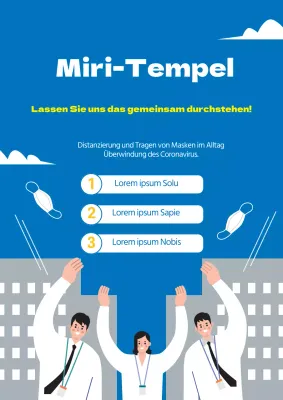 Erstellung einer Werbekampagne für eine saubere Unternehmenskultur mit einer Illustration von blauen Büroangestellten