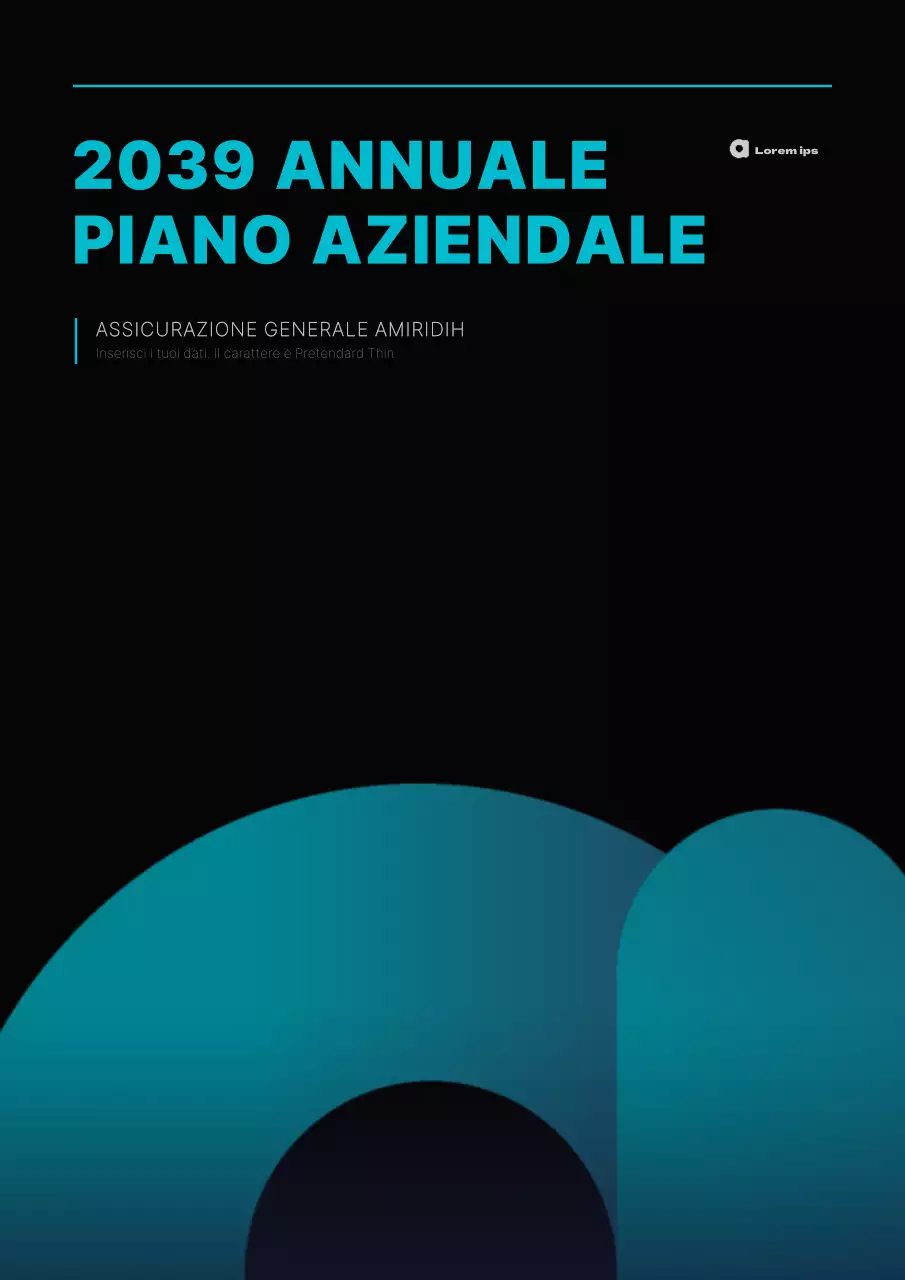 Piano aziendale di semplice concezione in azzurro e nero