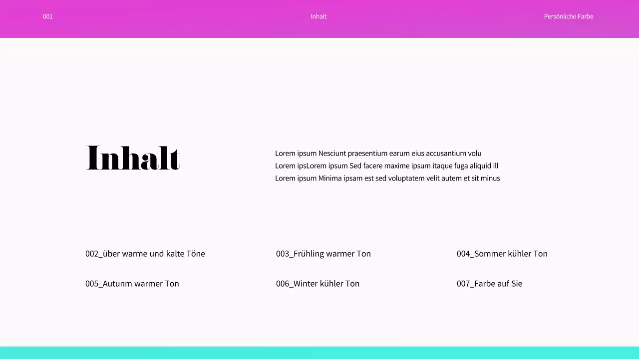 Ein Regenbogen von persönlichen Farben für Präsentationen