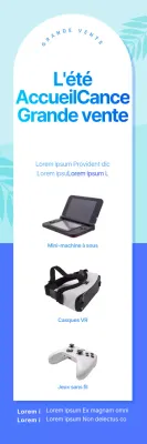 Une bannière d'été bleue et fraîche