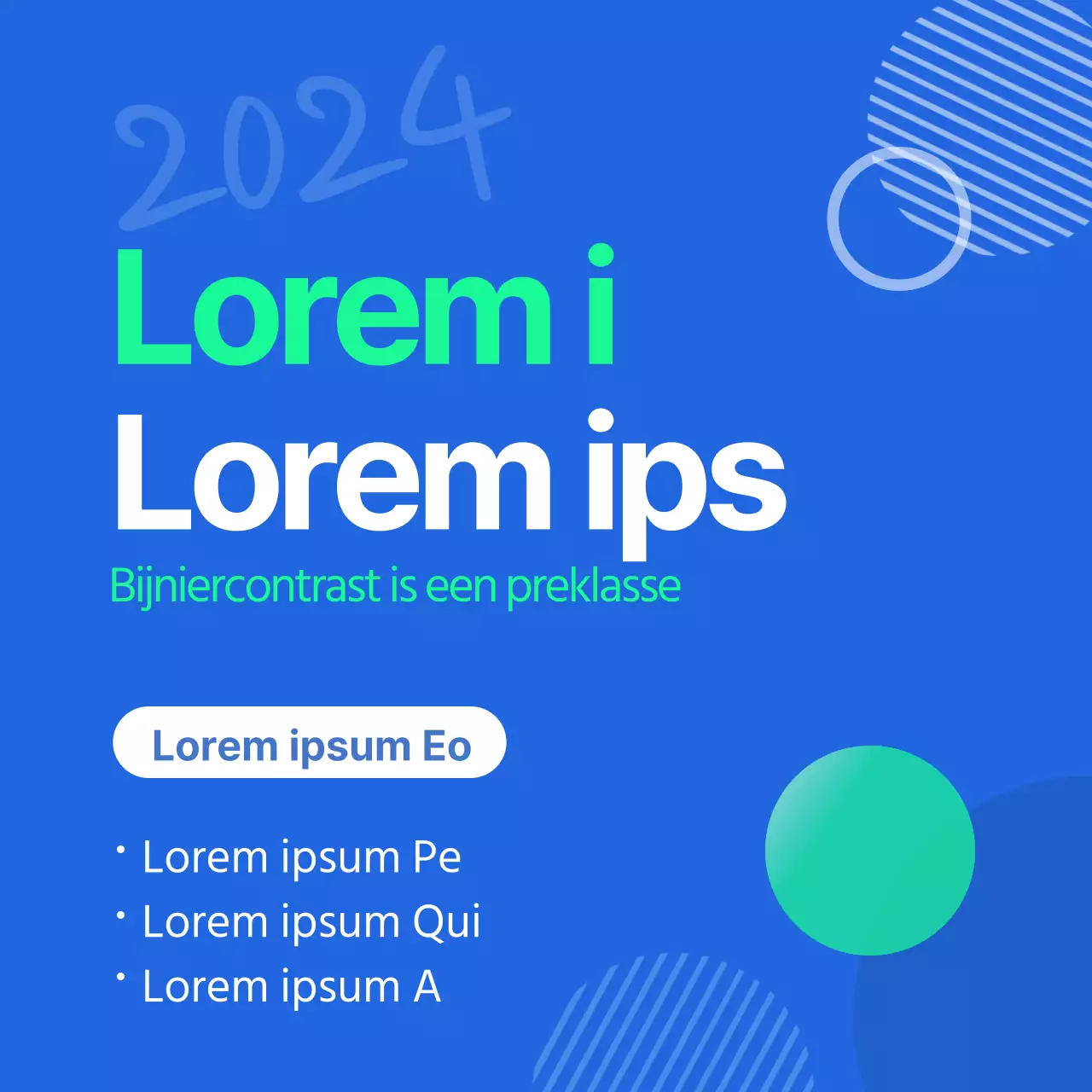 Neonblauw en neongroen revisiethema voor eindexamen