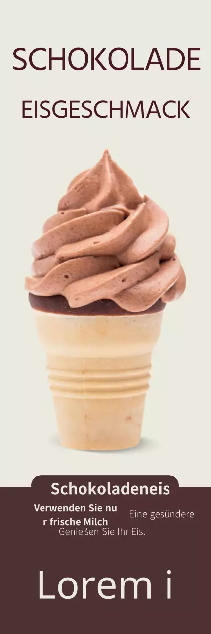 Braunes Foto unterstreicht saubere Eiscreme