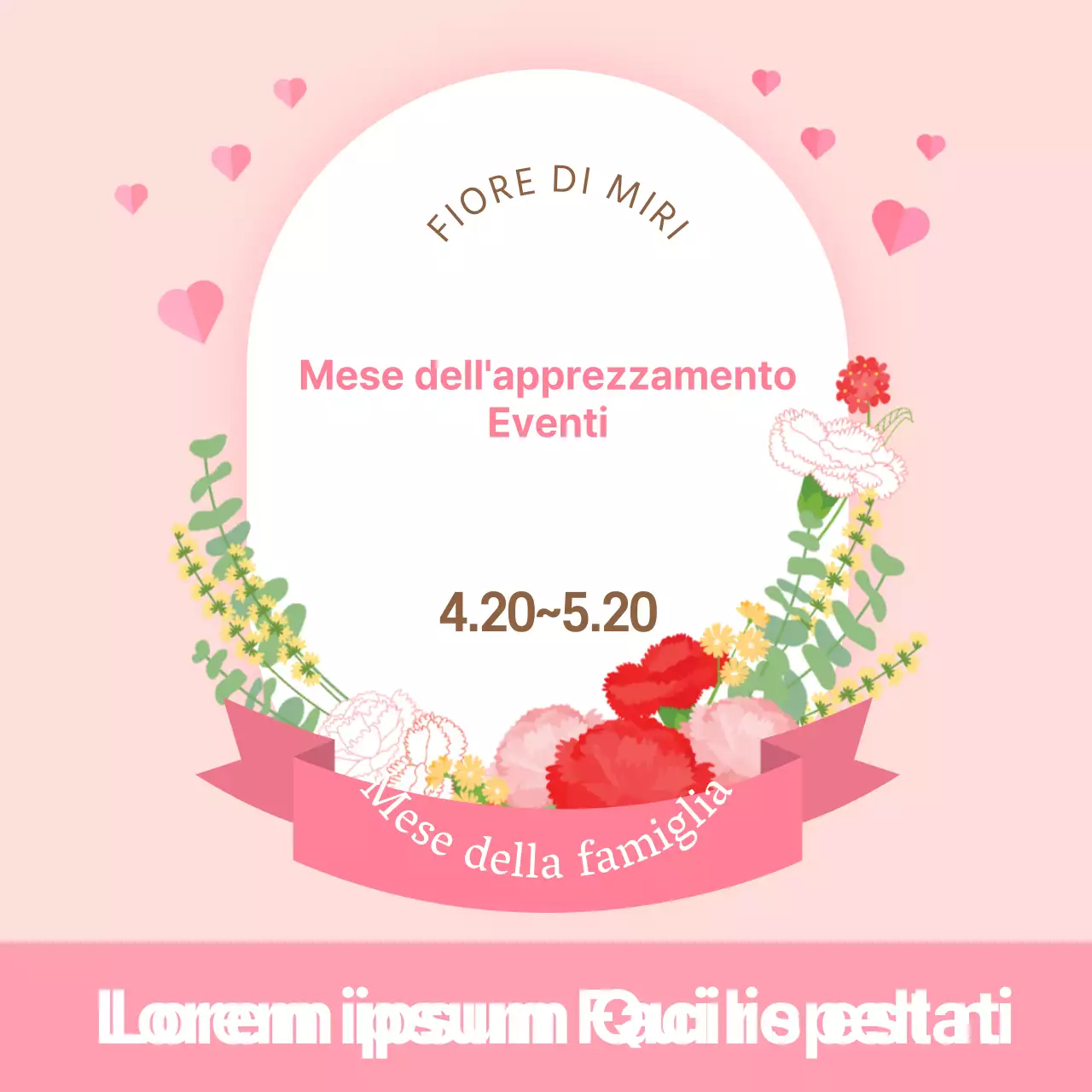 Uno striscione rosa acceso per l'evento