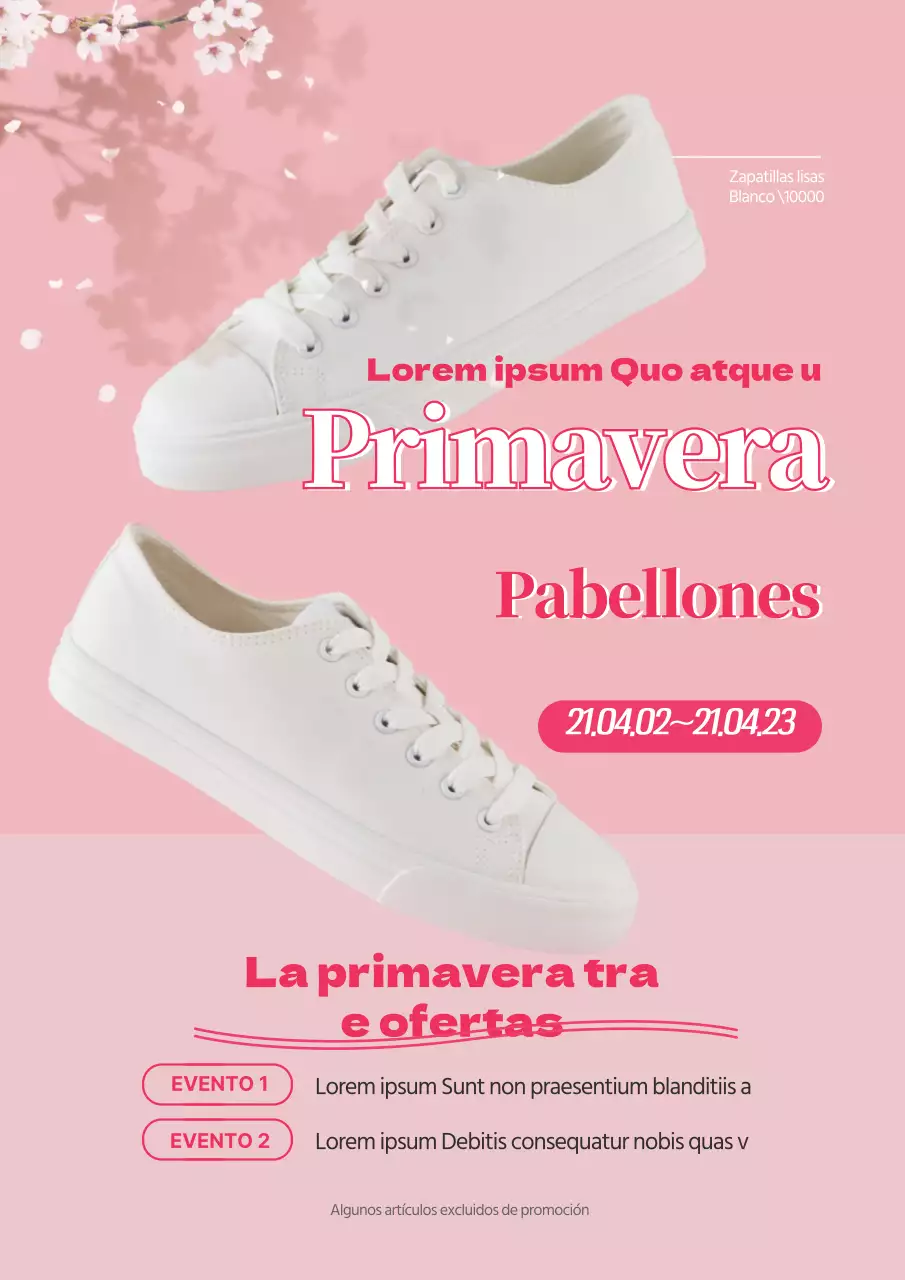 La foto rosa destaca las ofertas de calzado de primavera